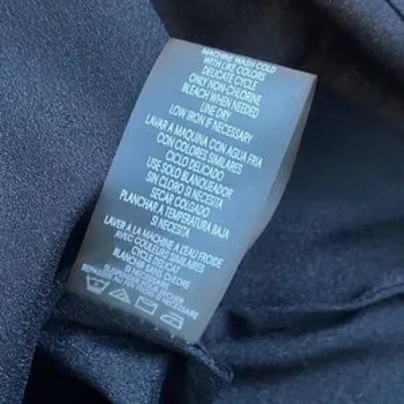 Calvin Klein Two-Tone Black & White Contrast Long Sleeve Half Zip Blouse Size L - Picture 7 of 10